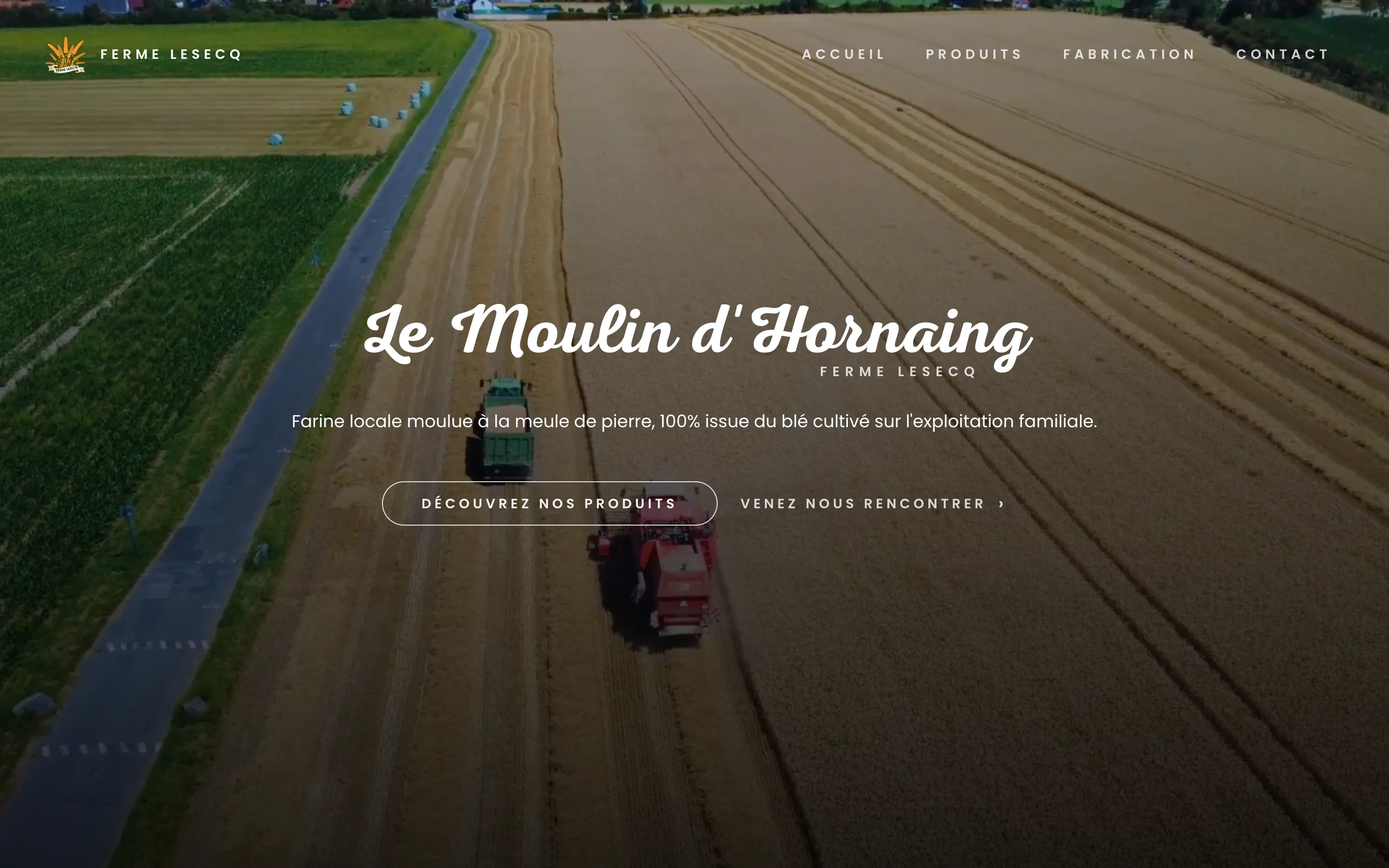 Capture du site ferme-lesecq.fr, page d'accueil